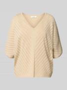 B.Young Strickshirt aus Effektgarn mit V-Ausschnitt in Gold, Gr&#xF6;&#xDF;e M