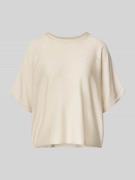 comma Strickshirt mit Rundhalsausschnitt in Gold, Größe M