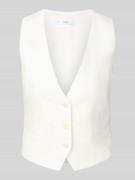 Mango Leinenweste mit Paspeltaschen Modell 'BORELI' in Offwhite, Größe...