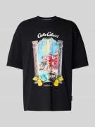 CARLO COLUCCI Oversized T-Shirt mit Label-Print in Black, Größe L
