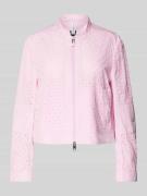 Marc Cain Blouson mit Lochstickerei und Zweiwege-Reißverschluss in Pin...