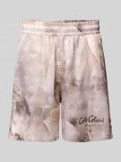CARLO COLUCCI Oversized Shorts mit elastischem Bund in Beige, Größe L