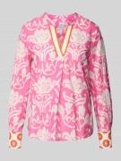 Emily Van den Bergh Regular Fit Bluse mit Tunikakragen in Pink, Größe ...