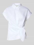 Milano Italy Relaxed Fit Bluse mit Knotendetail in Offwhite, Größe 36