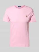 Polo Ralph Lauren T-Shirt mit Label-Stitching in Pink, Größe M