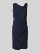 Vera Mont Cocktailkleid mit seitlicher Raffung in Marine, Größe 46