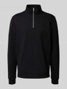 Les Deux Sweatshirt mit Troyer-Kragen Modell 'Norregaard' in Black, Gr...