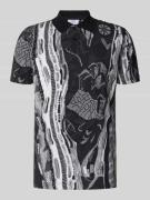 CARLO COLUCCI Regular Fit Poloshirt mit kurzer Knopfleiste in Anthrazi...