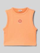 s.Oliver RED LABEL Slim Fit Top mit Baumwollanteil in Neon Orange, Grö...