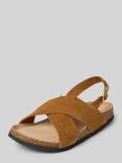 Only Sandalen in Wildlederoptik Modell 'AVA' in Cognac, Größe 36