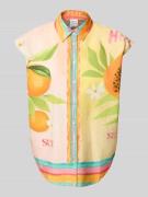 Emily Van den Bergh Regular Fit Blusentop mit Hemdblusenkragen in Gelb...