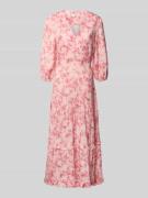 mbyM Midikleid mit V-Ausschnitt Modell 'Shanaya' in Rosa, Größe L