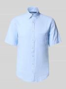 Fynch-Hatton Regular Fit Freizeithemd aus Leinen-Baumwoll-Mix in Eisbl...