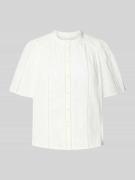 YAS Regular Fit Bluse mit Stehkragen Modell 'GUNIA' in Weiss, Größe 36