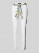 Marc Cain Jeans mit Stoffgürtel in Weiss, Größe 42