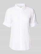 Marc O'Polo Regular Fit Leinenbluse mit kurzem Arm in Weiss, Größe 34