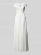 Luxuar Brautkleid mit Spitzenbesatz in Offwhite, Größe 34