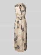 Stefanel Leinenkleid mit Taillengürtel in Beige, Größe L
