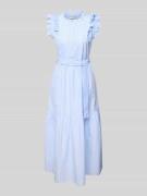 LOLLYS LAUNDRY Midikleid mit Bindegürtel Modell 'Harriet' in Blau, Grö...