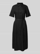 Pieces Tailliertes Freizeitkleid aus Viskose-Leinen-Mix Modell 'PIA' i...