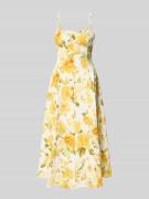 Mango Knielanges Kleid mit gelegten Falten Modell 'MOLLY' in Hellgelb,...