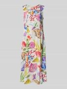 Milano Italy Midikleid aus reiner Viskose in Offwhite, Größe 38