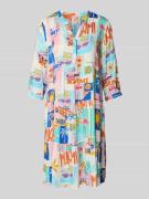 Milano Italy Knielanges Tunikakleid aus reiner Viskose in Weiss, Größe...