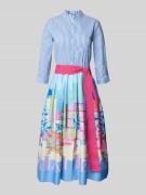 Milano Italy Hemdblusenkleid mit Bindegürtel in Bleu, Größe 44