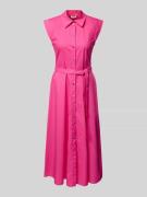 Liu Jo White Hemdblusenkleid mit Kappärmeln und Bindegürtel in Pink, G...