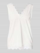 FREE/QUENT Blusentop mit Spitzenbesatz Modell 'Bicco' in Offwhite, Grö...