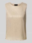 s.Oliver BLACK LABEL Loose Fit Plissee-Top mit Effektgarn in Gold, Grö...