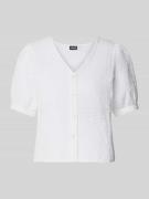 Pieces Regular Fit Bluse mit Lochstickerei Modell 'TAYA' in Offwhite, ...