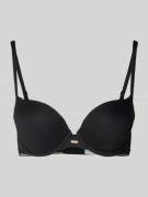BOSS Push Up BH mit Spitzenbesatz Modell 'PURE' in Black, Größe 75B