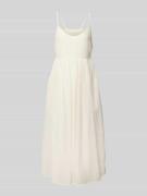 MSCH Copenhagen Midikleid mit Strukturmuster Modell 'Amabel' in Offwhi...
