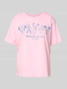 Jake*s Casual Pyjama-Oberteil mit Disney®-Print in Rosa, Größe L