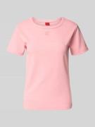 HUGO T-Shirt mit Rundhalsausschnitt und Label-Stitching in Rosa, Größe...