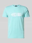 Zeybra T-Shirt mit Label-Print in Tuerkis, Größe M