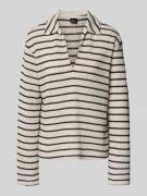 Gina Tricot Strickpullover mit V-Ausschnitt in Ecru, Größe L