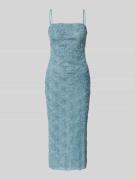 Zero Knielanges Kleid mit Zierbesatz in Bleu, Größe 42