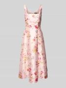 Swing Cocktailkleid mit Karree-Ausschnitt in Rose, Größe 36