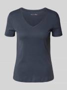 Christian Berg Woman T-Shirt mit geripptem V-Ausschnitt in Dunkelgrau,...