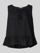 Tom Tailor Denim Regular Fit Blusentop aus Viskose-Leinen-Mix in Black...
