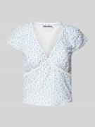 Review T-Shirt mit Spitzenbesatz in Weiss, Größe L