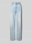 Review Straight Leg Jeans aus reiner Baumwolle in Hellblau, Größe 24
