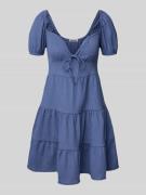 Review Minikleid im Stufen-Look in Rauchblau, Größe L