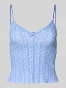 Review Top mit Zierschleife in Bleu, Größe L