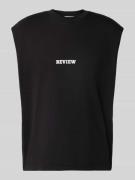 REVIEW Tanktop mit Label-Print in Black, Größe L