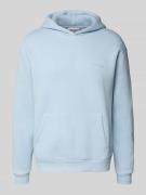 REVIEW Hoodie mit Label-Schriftzug in Eisblau, Größe L