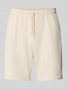 REVIEW Shorts mit elastischem Bund und Tunnelzug in Ecru, Größe L