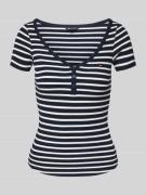 Tommy Jeans Slim Fit T-Shirt in Waffelstrick in Marine, Größe M